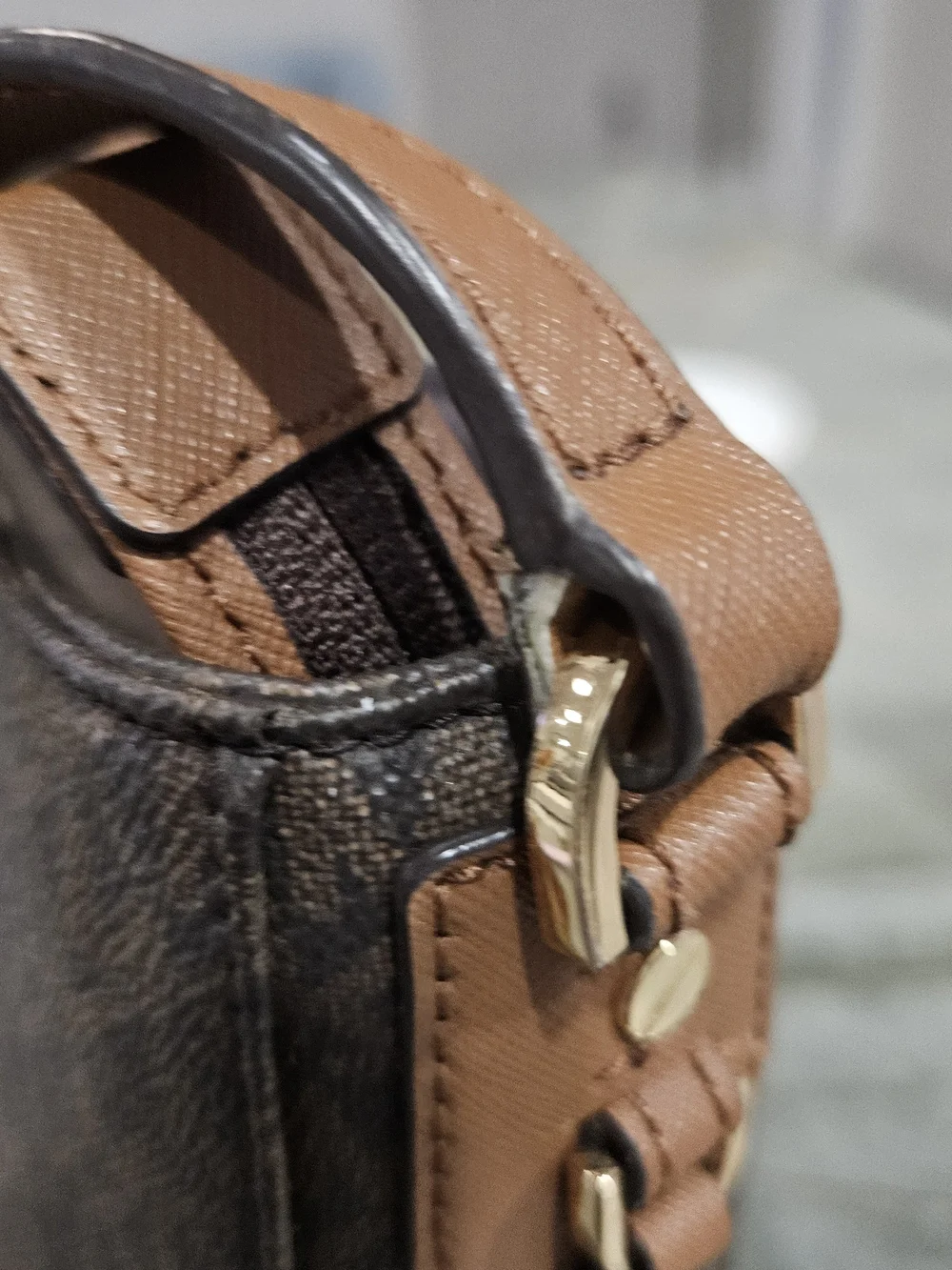 Michael Kors Jet Set Large Brown MK Signature Shoulder Crossbody Bag